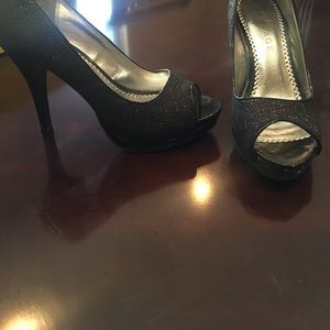 Black glittery heels